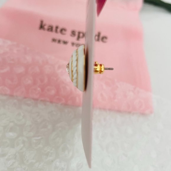 🌷NEW🌷Kate Spade New York Know The Ropes Mixed Media Studs Earrings, White - Picture 14 of 15